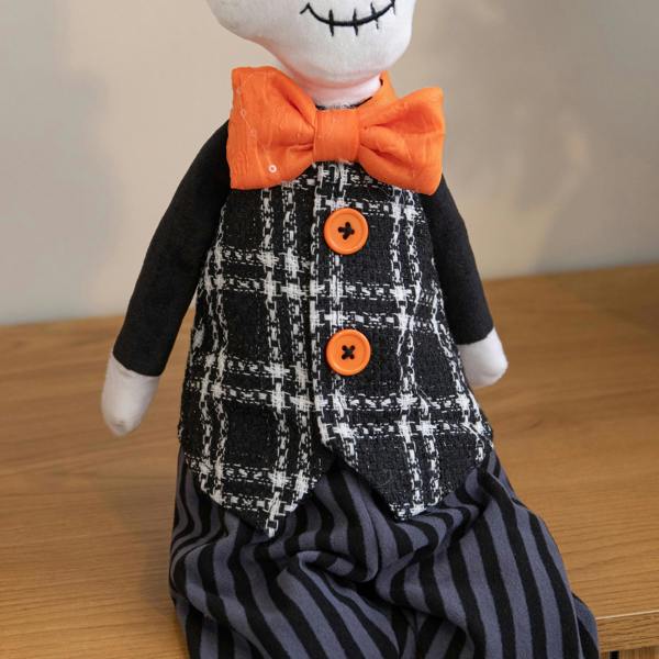 Samuel Alexander 60cm Mr Bones Seated Halloween Decoration with Dangly Legs