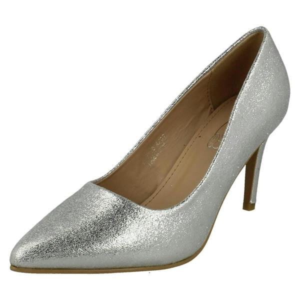 Spot On Ladies Spot On Wide Fit Court High Heels F90110