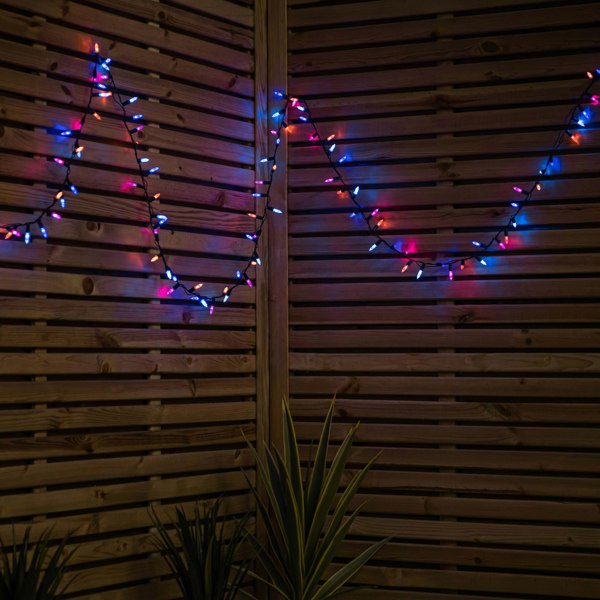 Samuel Alexander 7.5m 300 LED Multi-Action Christmas Fairy Cap String Lights with Timer in Rainbow