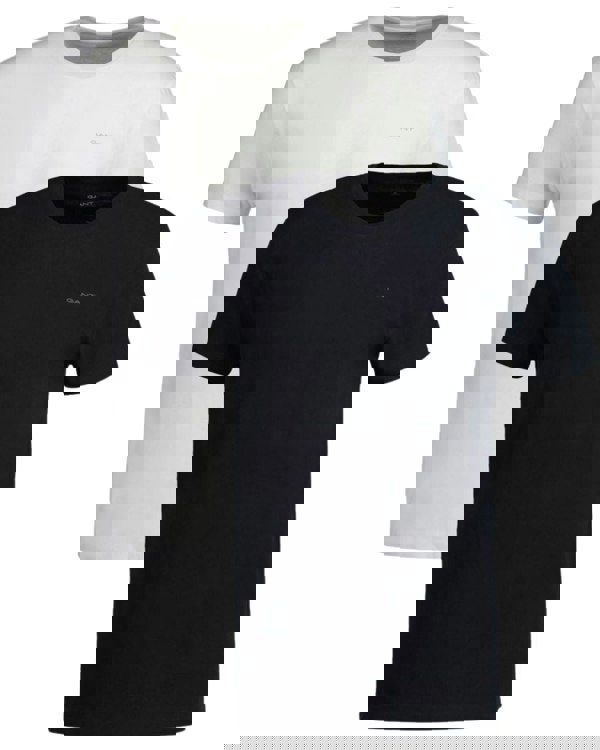 GantT-Shirts 2 - pack2 - Pack Crew - Neck T-Shirts, Black/WhiteBoxers - and - Briefs.net