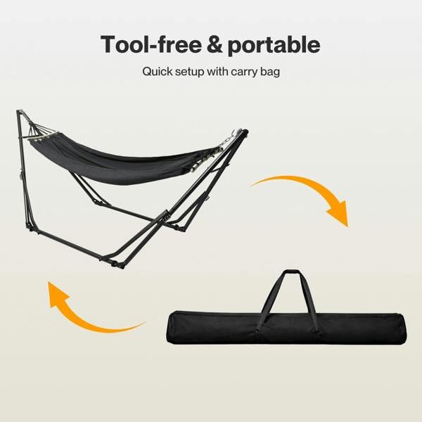 Mountview Foldable Hammock Chair Bed Hanging with Stand Outdoor Camping 200KG