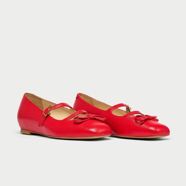 Calla Alexa Mary Jane Style Shoes for Bunions & Wide Feet - Red Leather