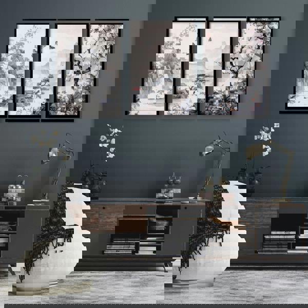 Wall Art For Living Room Large | Set of 3 Chinoiserie Wall art Prints