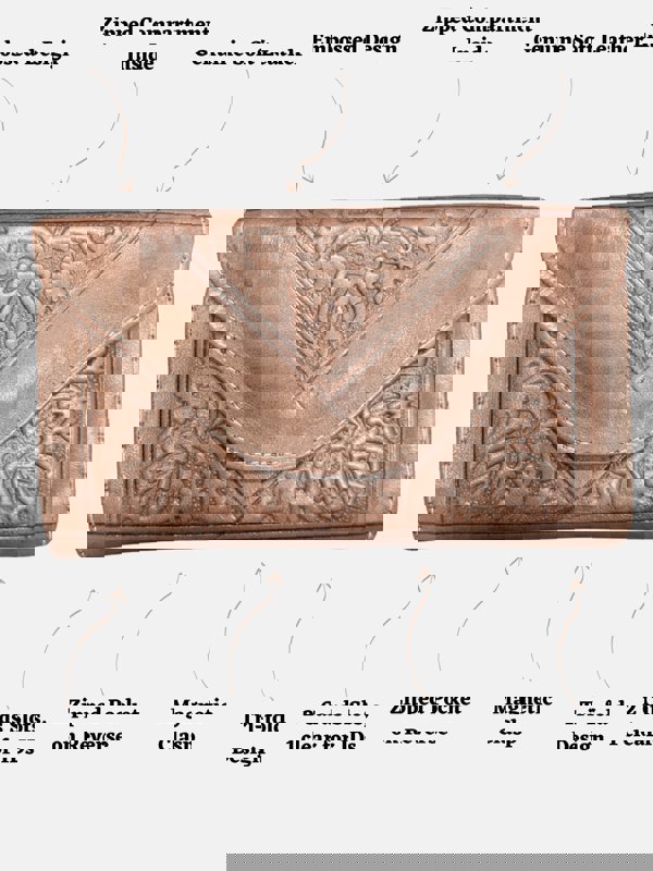 Berber Leather Small Leather Tri-Fold Purse Dark Brown