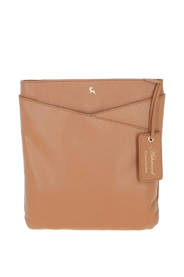 Ashwood Curve Zip Top Leather Cross Body Bag: 64640/curve