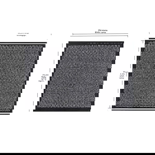JVL Heavy Duty Commodore Backed Barrier Door Floor Mat, Grey, 40x60cm