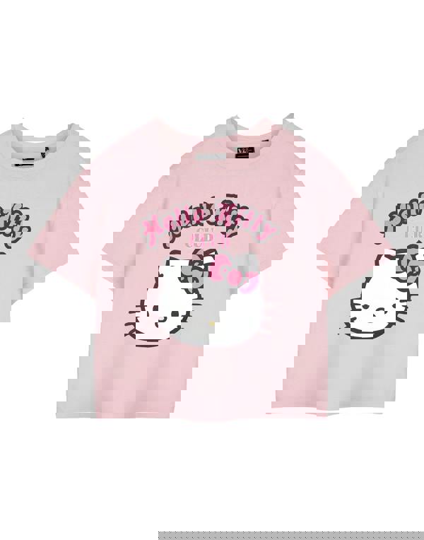 Hello Kitty Womens Pink Club Cropped Short Sleeved T-Shirt