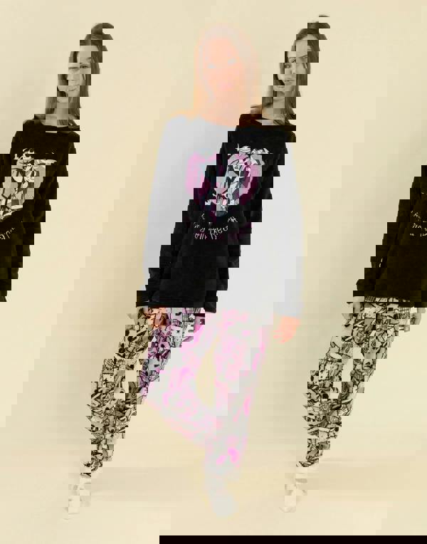 The Nightmare Before Christmas Womens Pink LOGO Long Sleeve Long Leg Pyjama Set