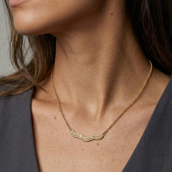 Uchi & Soto Nami Gold Wave Necklace