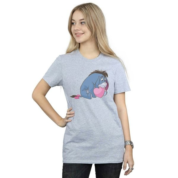 Disney Womens/Ladies Winnie The Pooh Eeyore Mouth Cotton Boyfriend T-Shirt - Sports Grey