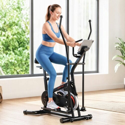 SPORTNOW 2 in 1 Elliptical Cross Trainer for Home with Adjustable Seat