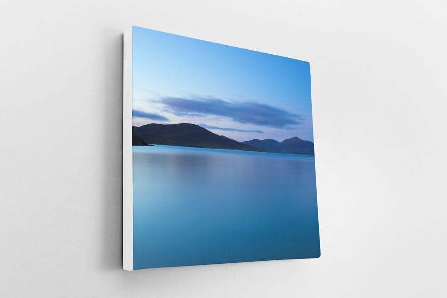 peaceful wall decor in blue