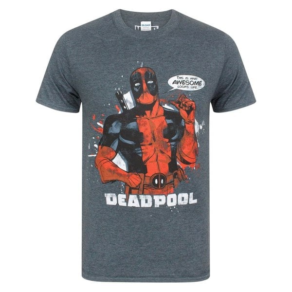 Deadpool Mens This Is What Awesome Looks Like T-Shirt - Charcoal