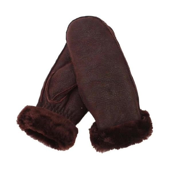Eastern Counties Leather Womens Sheepskin Mittens - Berry