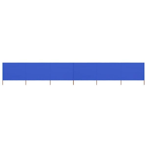 Berkfield 6-panel Wind Screen Fabric 800x120 cm Azure Blue