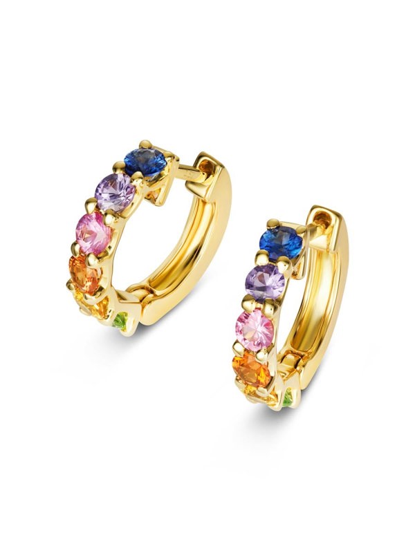 Gemdaia Chunky Rainbow Sapphire Earrings