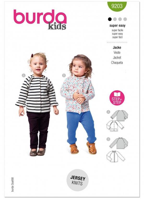 Burda Sewing Pattern 9203 Jackets For Babies and Kids, 6M-4 (68-104) - Beginner, Easy