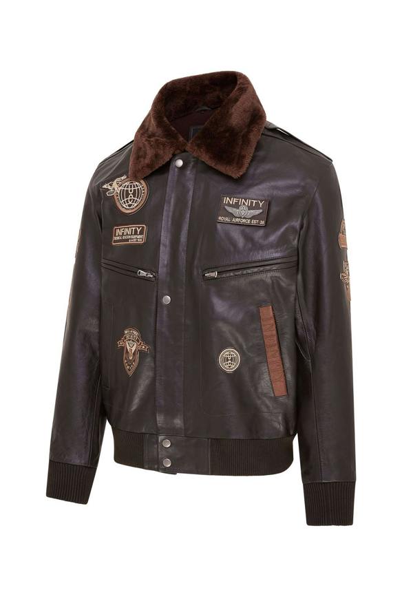 Infinity Leather Mens Leather US Air Force Bomber Jacket- Lieksa