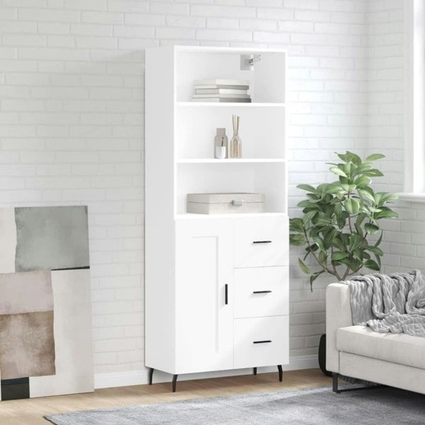 Berkfield Highboard White 69.5x34x180 cm Engineered Wood
