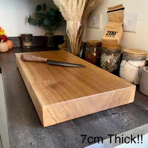 Giraffes & Craftz XXL Thick Oak Chopping Board Solid Butcher Block (The Great Oak)