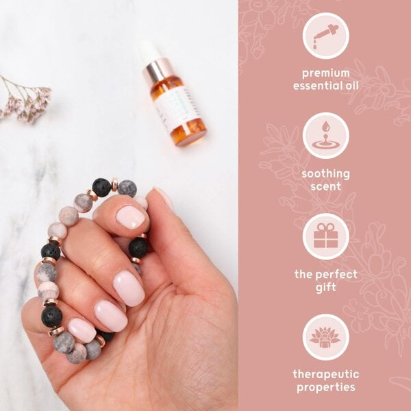 SMUG Lava Bead Aromatherapy Bracelet with Essential Oil - Happiness