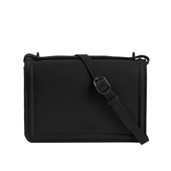 SADDLER "Kate" Leather Flapover Handbag - Dual  Function Strap,  Phone Pocket - RFID Protected - Black