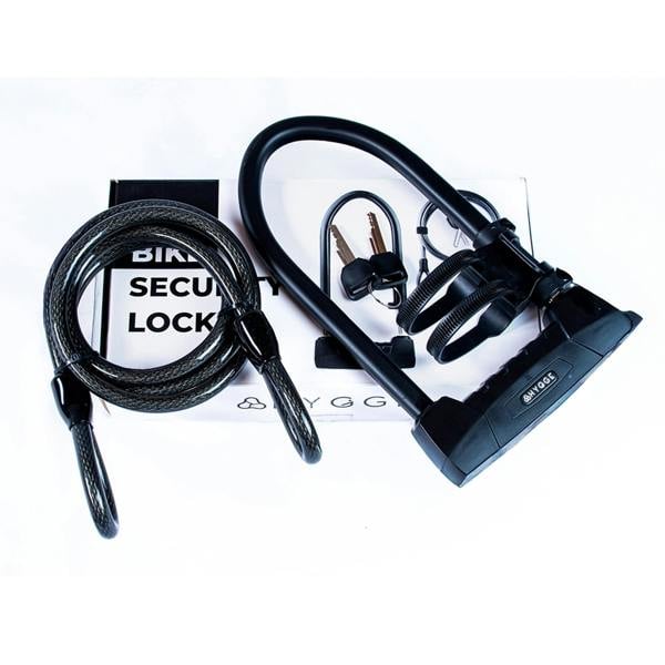 Hygge Bikes Bicycle D Lock with Cable – High-Security U-Lock Set for E-Bikes & Bicycles