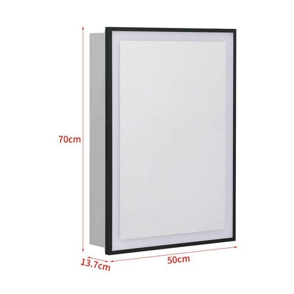 50W*70Hcm LED Mirror Cabinet Single Door Bathroom Mirrors Cabinet Living and Home