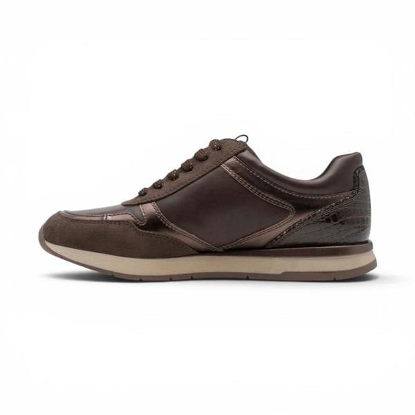 Tamaris Womens Brown Faux Leather Fashion Lace Up Sneakers - 23613-46