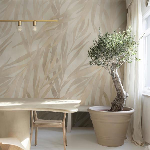 Grandeco Alghero Swaying Grasses 3 panel repeatable Mural 1.59 x 2.8m, Beige