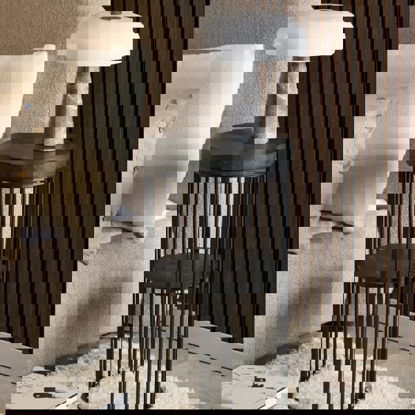 Furniture To Go Strington Round Bedside Table 1 Shelf in Matt Black