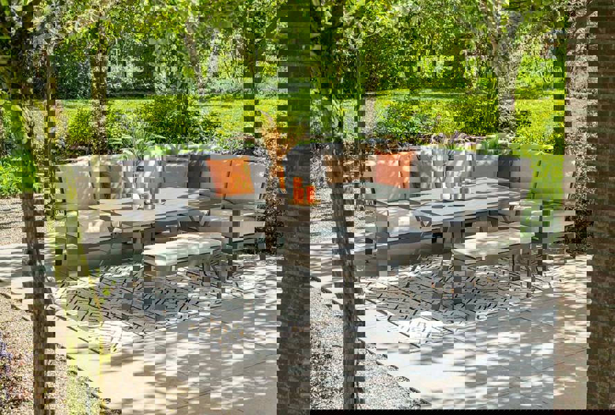 Garden Impressions Rondo - Large Garden Lounge Corner Sofa Group with Bench and Dining Table