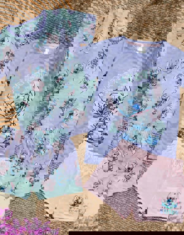 Disney Girls Multicoloured Lilo and Stitch Short Sleeve Short Leg Pyjama Set