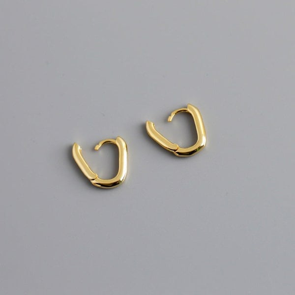 Gold Trip Mini Squared Oval Hoops