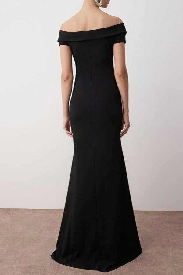 WOVCOR Carmen Neckline Fishtail Maxi Elegant Evening Dress