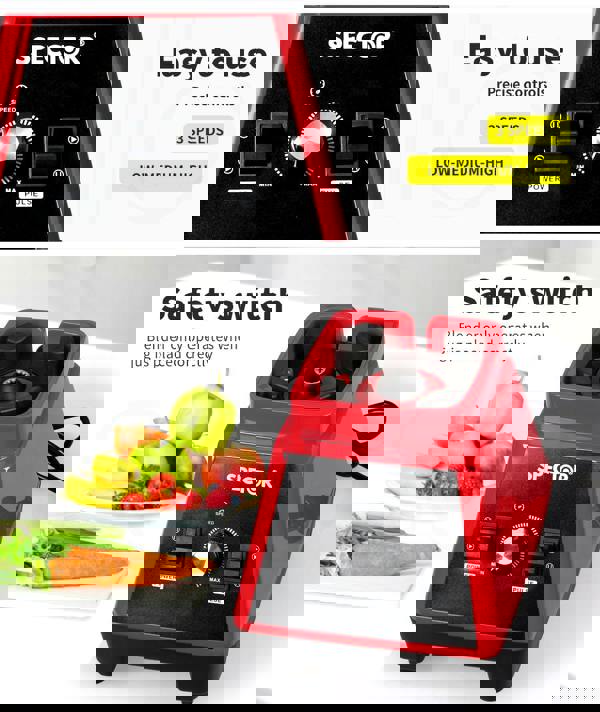 Spector 2L Commercial Blender Mixer Food Processor Juicer Smoothie Ice Crush Red