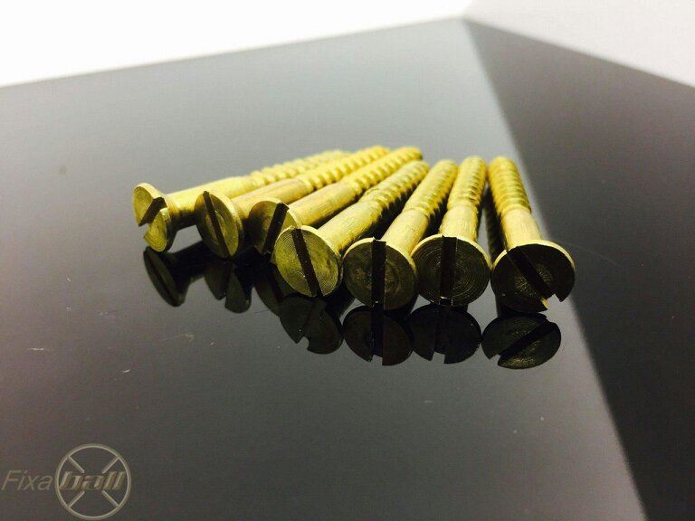 Fixaball No. 10 (5mm) Brass Countersunk Slotted Woodscrews