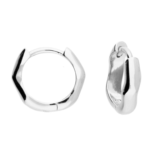 Sterling Silver Minimalist Misshapen Hoops