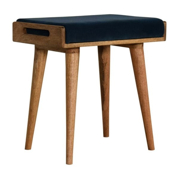 Artisan Furniture Teal Velvet Tray Style Footstool