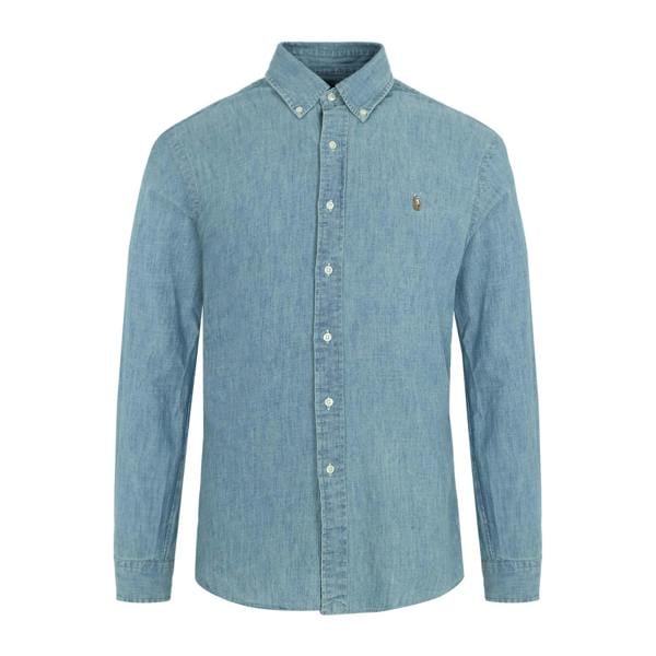 Ralph Lauren Mens Cotton Button Detail Shirt - Chambray - 