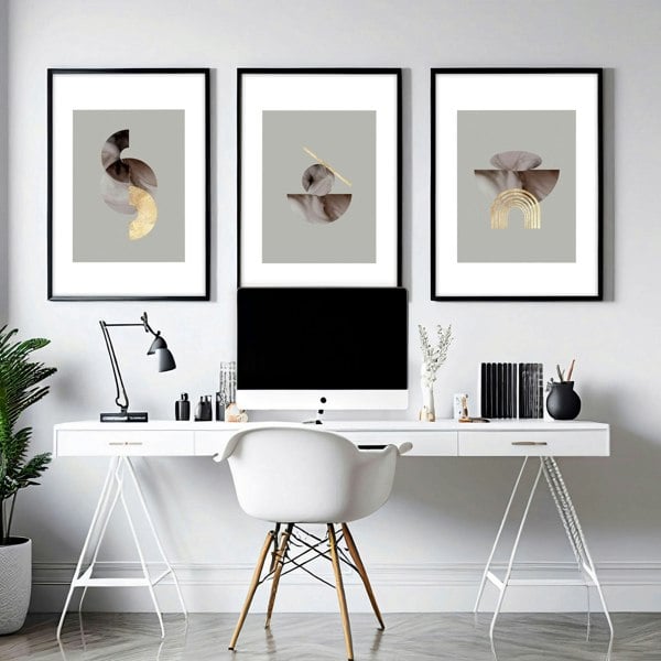 Wall art in office | set of 3 framed wall art