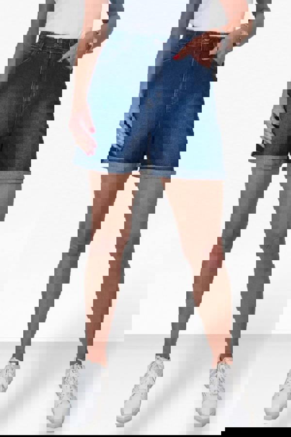 Paulo Due Women's Relaxed Mom Fit Denim Jean Shorts