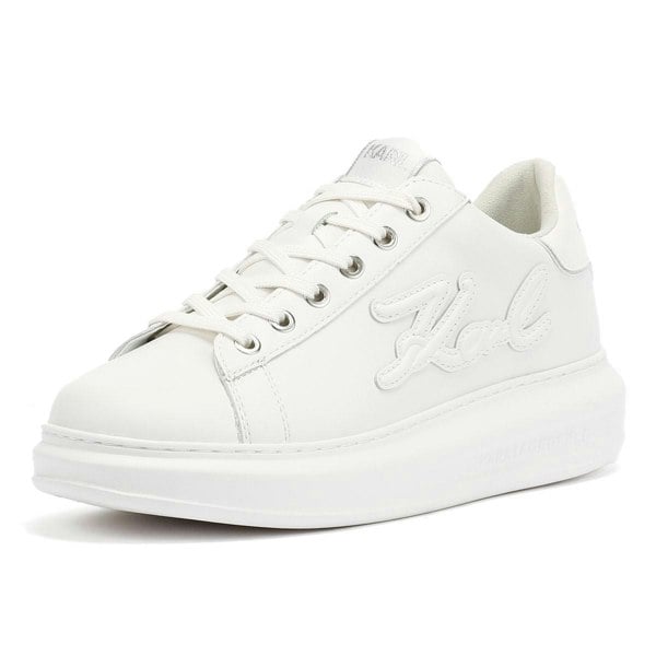 Karl Lagerfeld Kapri Signia Emboss Lo Lace Leather Women's White Trainers