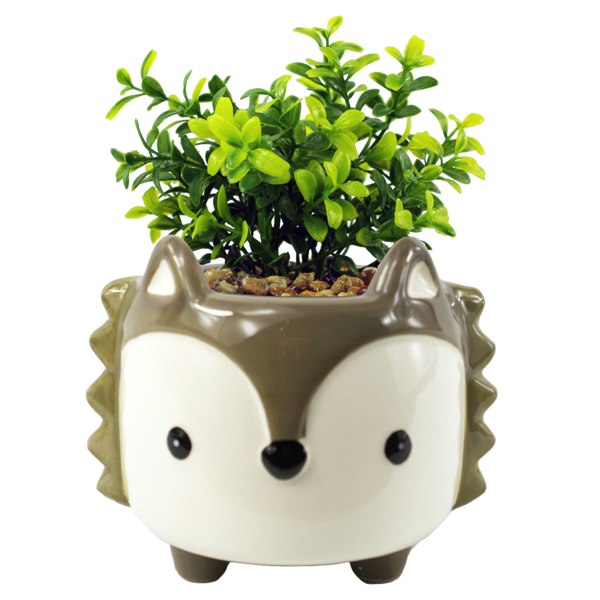 Leaf 10cm Ceramic Grey Fox Planter