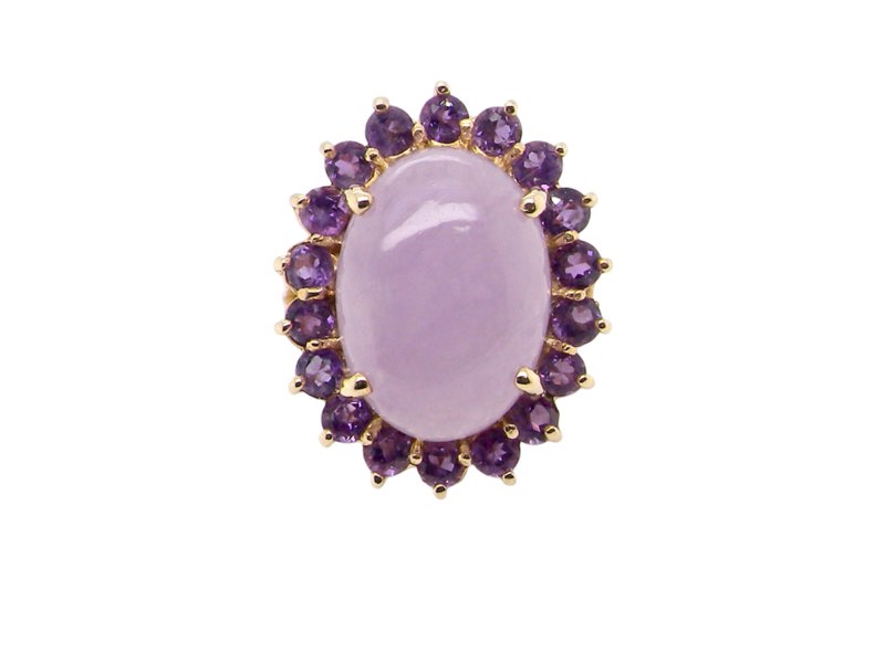 Jade and Amethyst dress ring