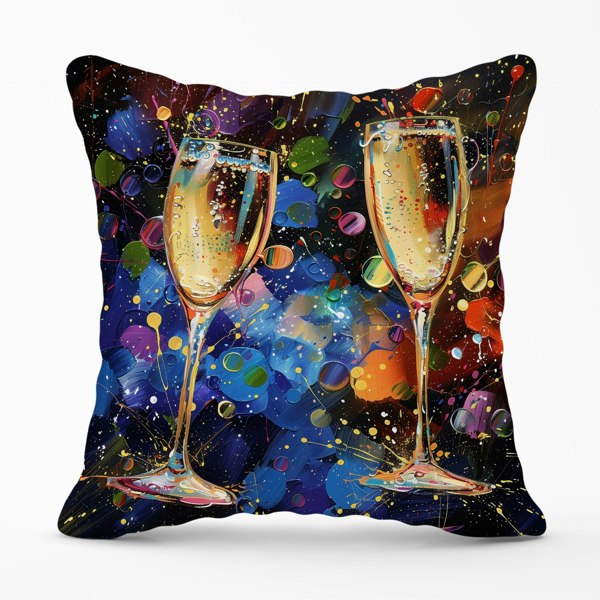 Warren Reed Splashart Champagne Flutes Cushions