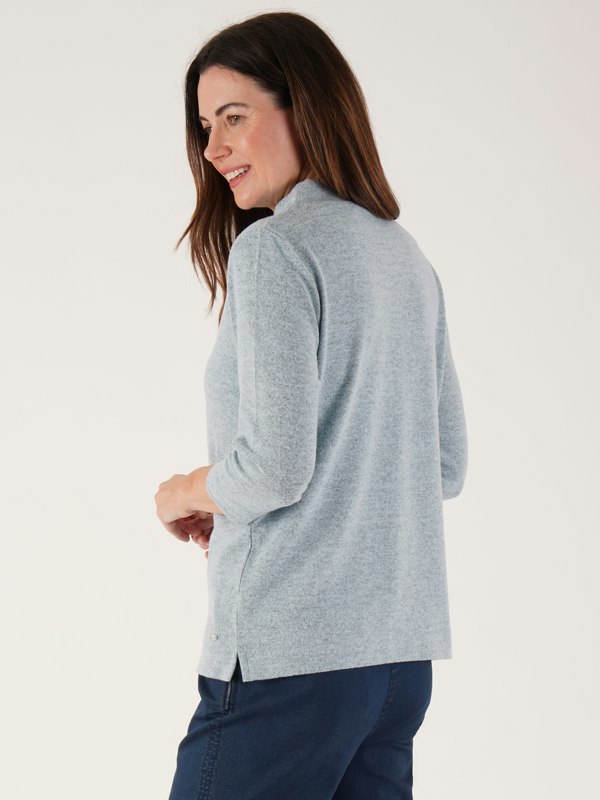 TIGI-Wear Split Glacier Turtleneck Top