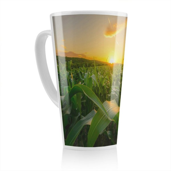 Benjamin Tate Design field at sunset Designer Latte Mug Designer Latte Mug