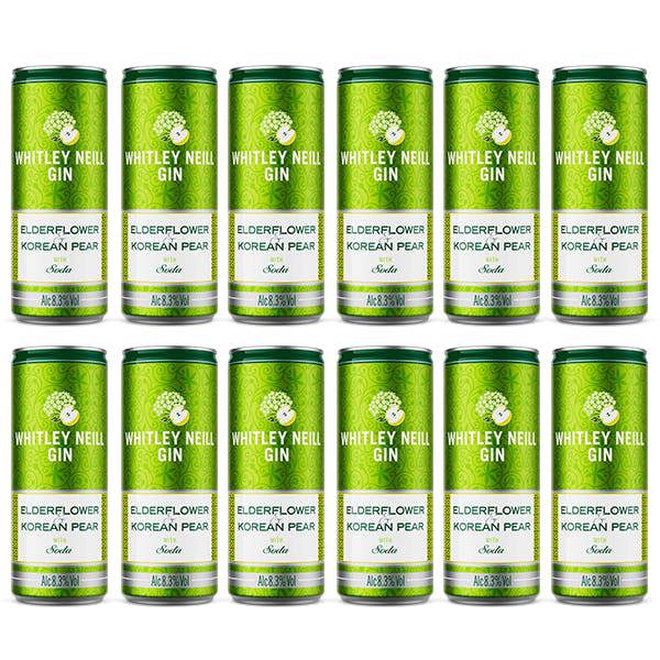 Whitley Neill 12x250ml Whitley Neill Elderflower, Korean Pear and Soda 8.3%  PERFECT FOR SUMMER!!