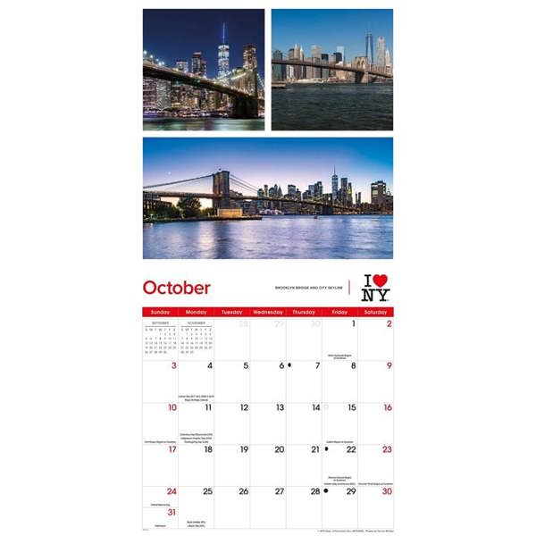New York I Love NY City Colour Calendar 2027, Wall Calendars, Month To View, Travel, Gift